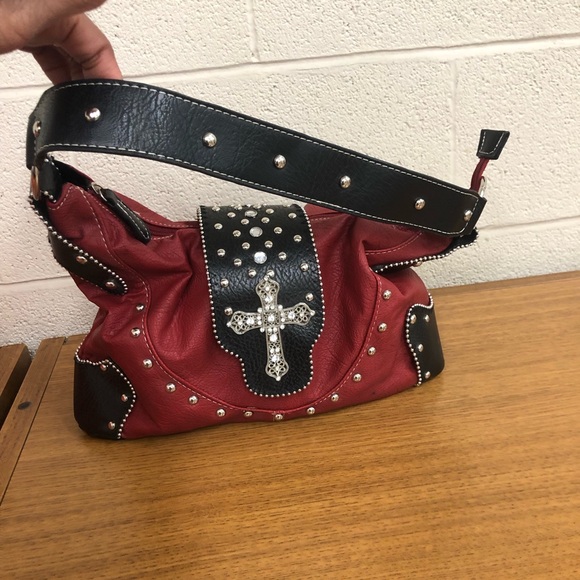 Black and dark red bag - Picture 2 of 8